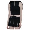 Women High Waist Zipper Black Summer Street Short Cotton Inelastic Heavy Twill Fabric Shorts Tech Noir Short 